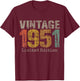 Vintage 1951 Limited Edition 74th Birthday Gifts 74 Year Old T-Shirt - T-Shirt | Maroon
