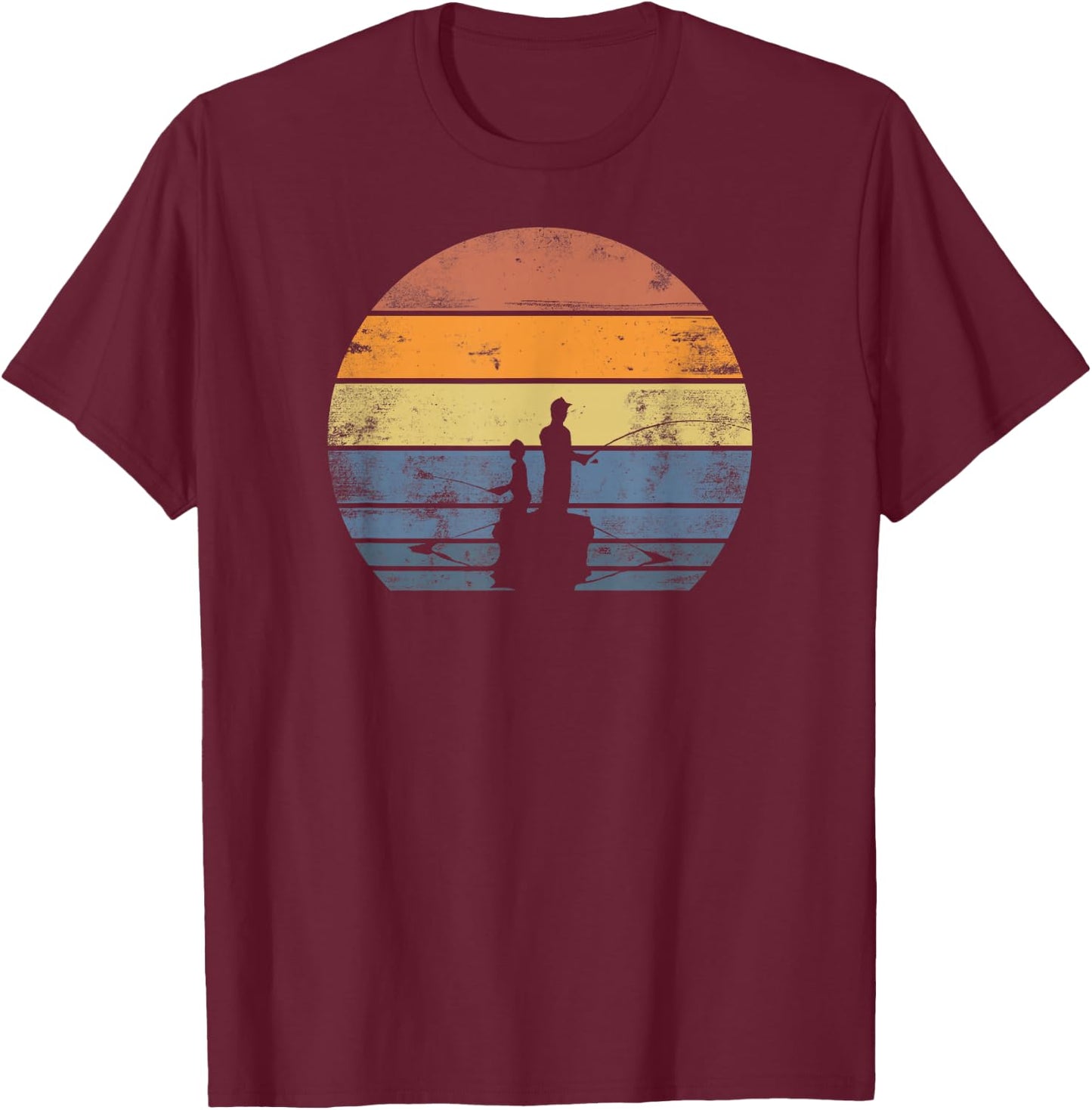 Father and Son Matching Shirts Fishing Partners Gift T-Shirt - T-Shirt | Maroon