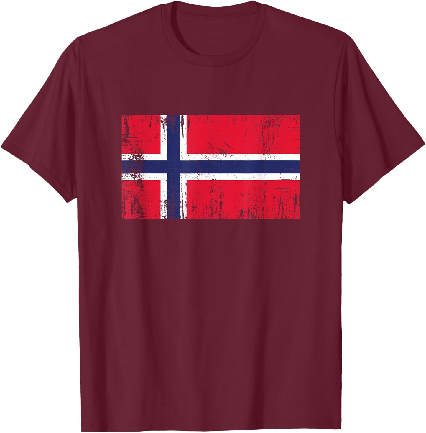 Vintage Banner Fan Norway Flag Retro Art T-Shirt - T-Shirt | Maroon