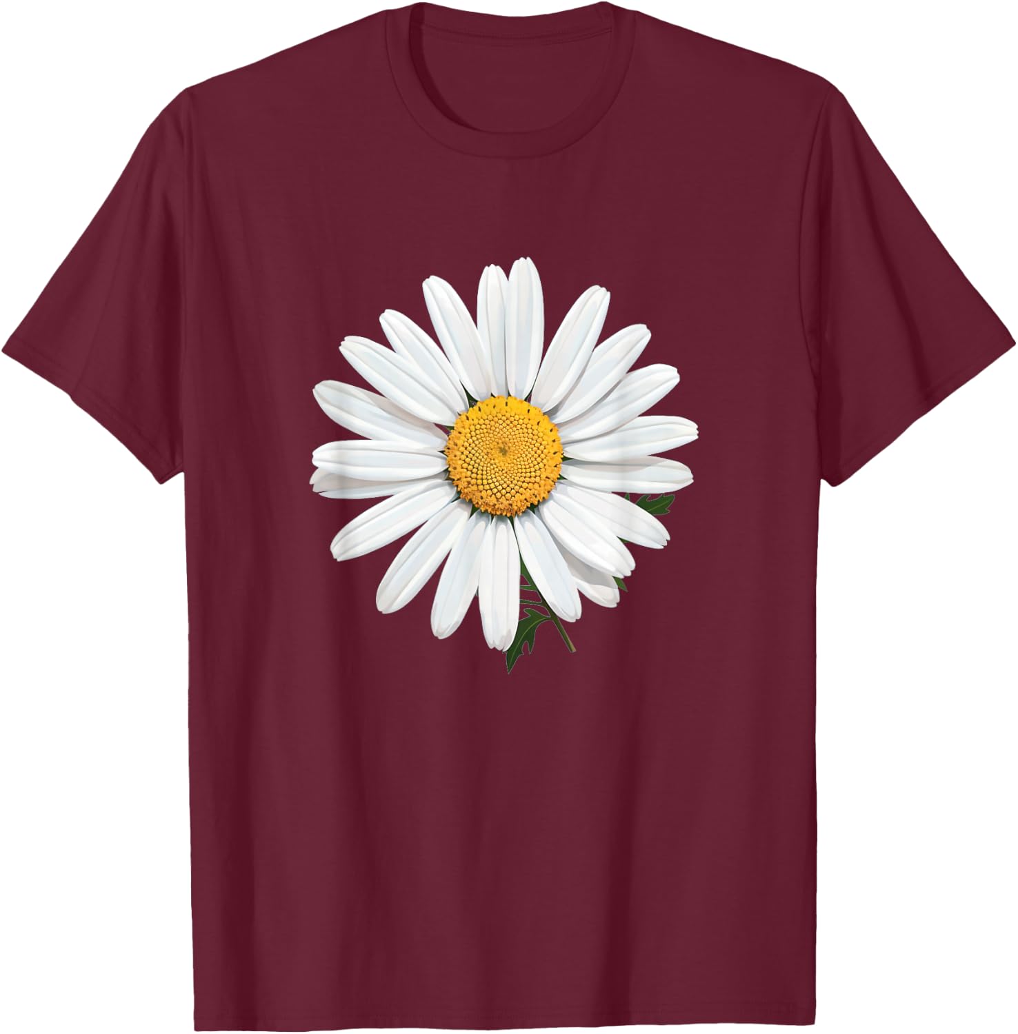 Nice White Daisies Flower T-Shirt - T-Shirt | Maroon