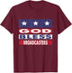 God Bless Broadcasters Patriotic Christian Retirement Gift T-Shirt - T-Shirt | Maroon