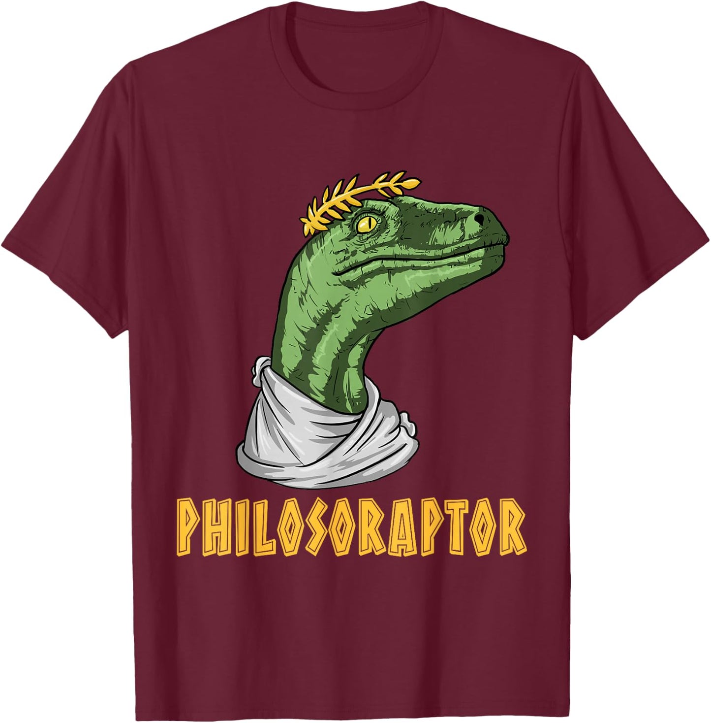Philosophy Major Student Shirts & Gifts Philosoraptor Velociraptor Philosopher - Funny Philosophy T-Shirt - T-Shirt | Maroon
