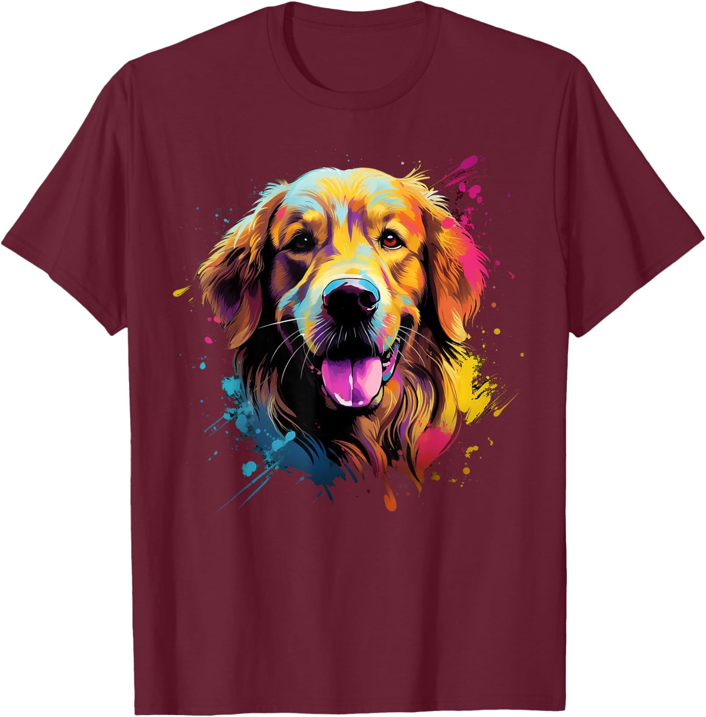 Cute Golden Retriever T-Shirt - T-Shirt | Maroon