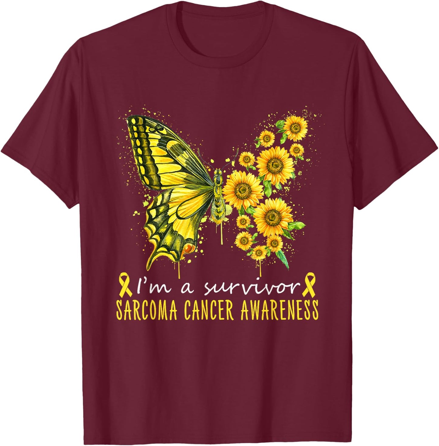 I'm a survivor Sarcoma cancer awareness T-Shirt - T-Shirt | Maroon