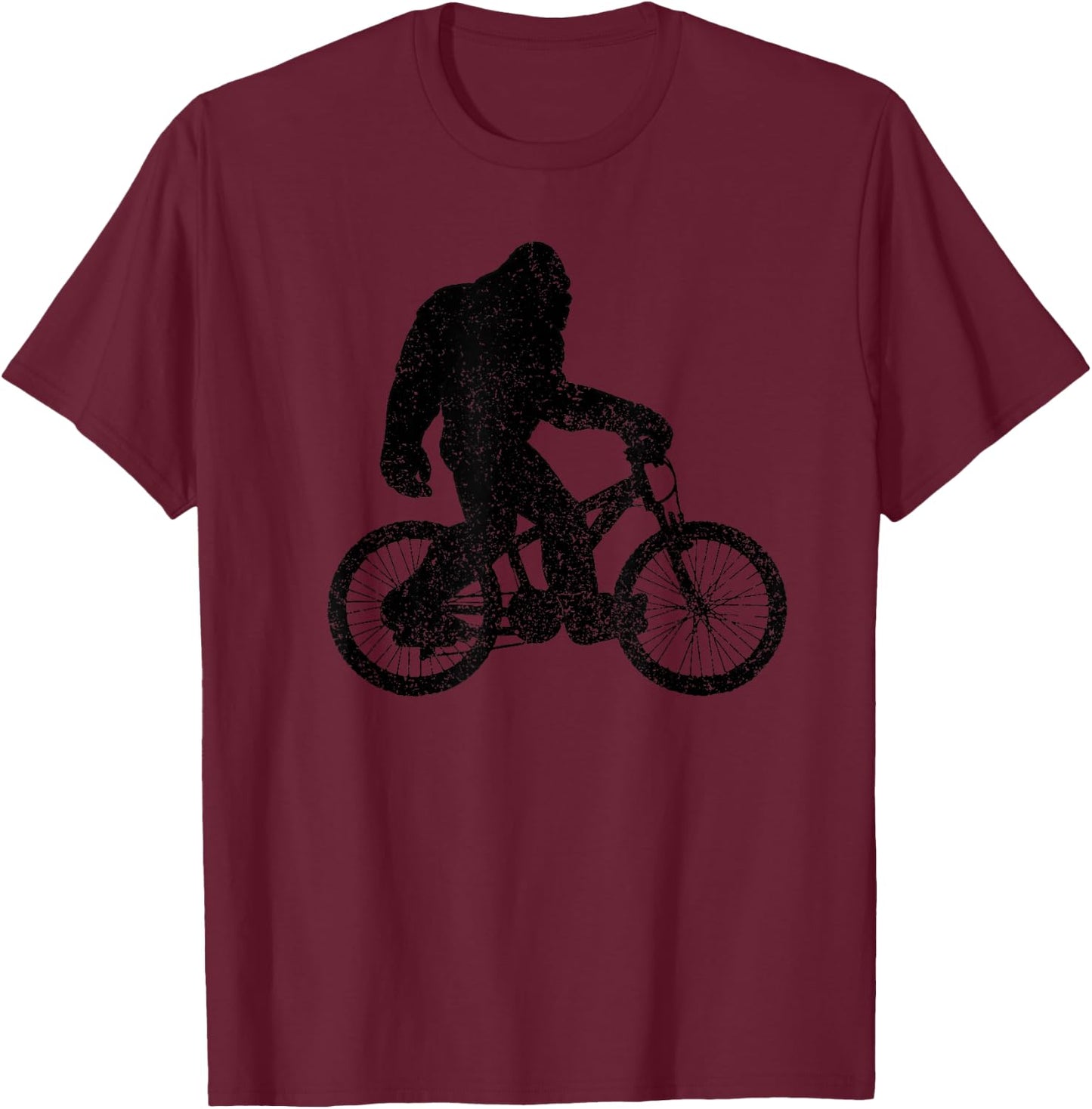 Bigfoot Mountain Bike MTB Downhill Bicycle Gift T-Shirt - T-Shirt | Maroon
