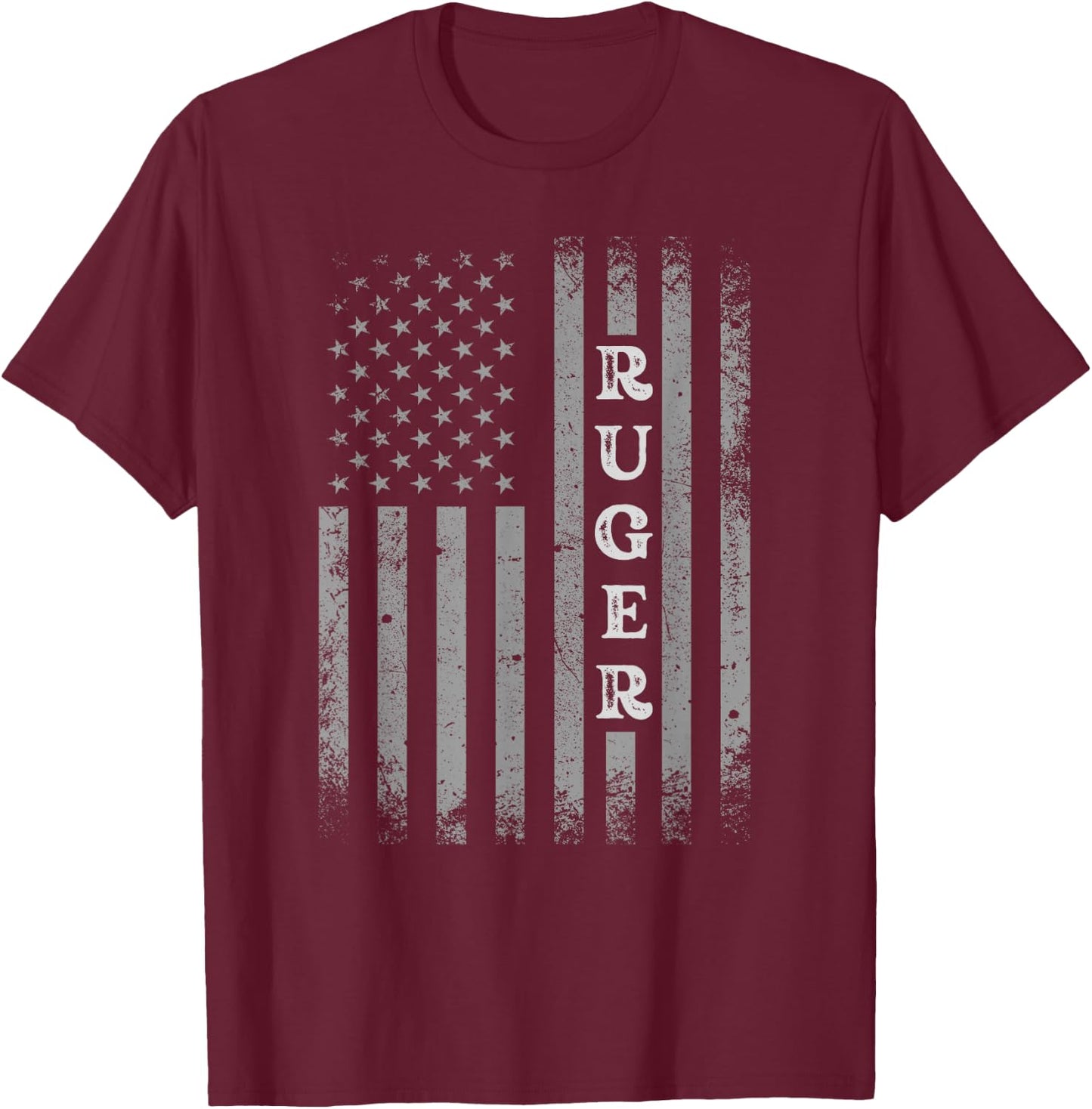 Retro American Flag UAS Ruger Men Family Day Shirt Matching T-Shirt - T-Shirt | Maroon