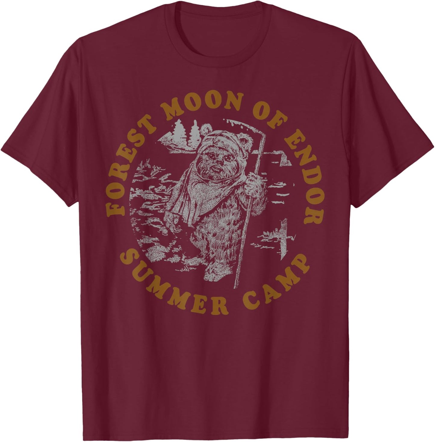 Star Wars Forest Moon Of Endor Summer Camp T-Shirt - T-Shirt | Maroon