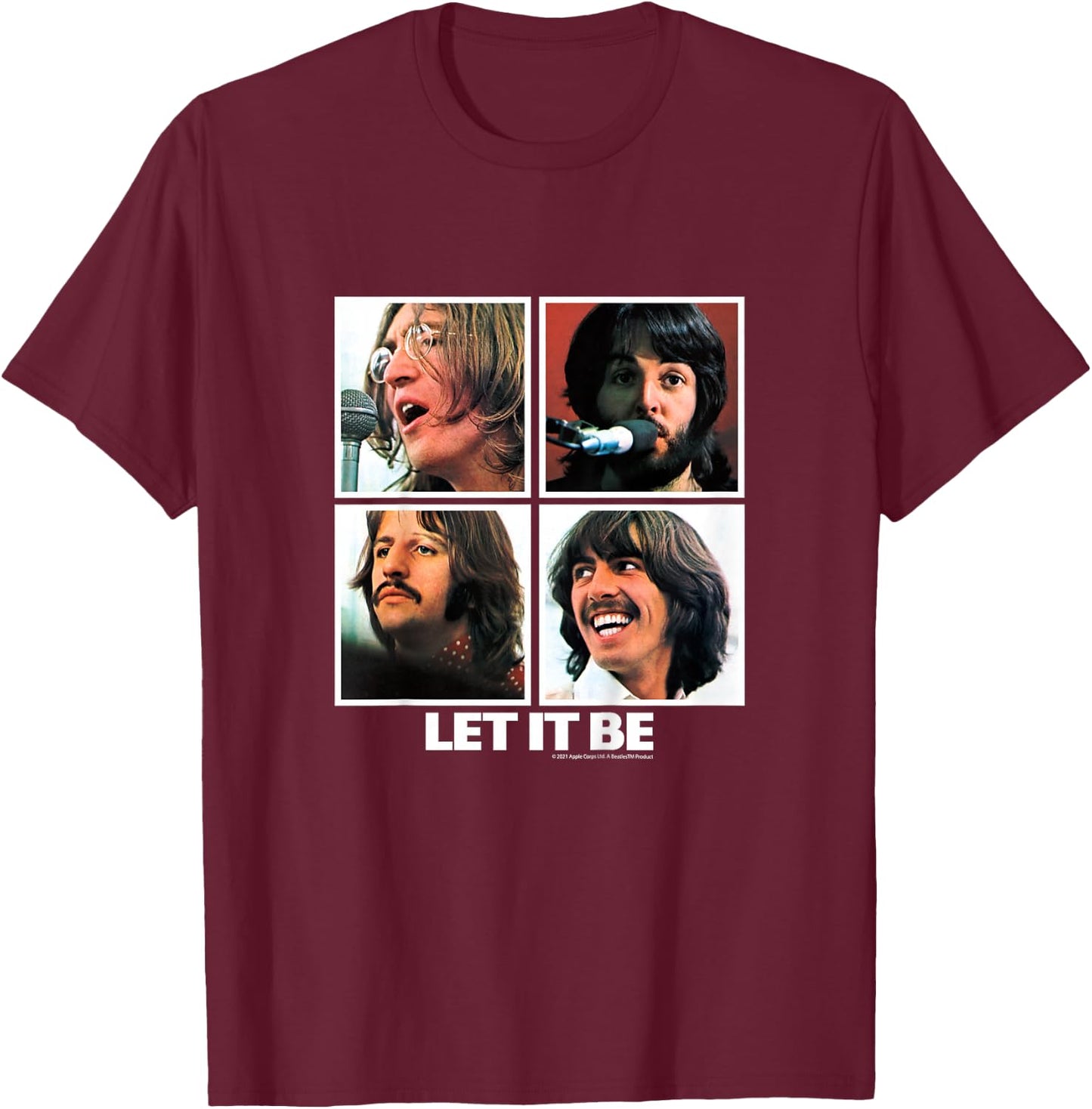 The Beatles - Let it Be T-Shirt - T-Shirt | Maroon