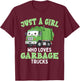 Kids A Girl Who Loves Garbage Trucks Birthday Party Toddlers T-Shirt - T-Shirt | Maroon