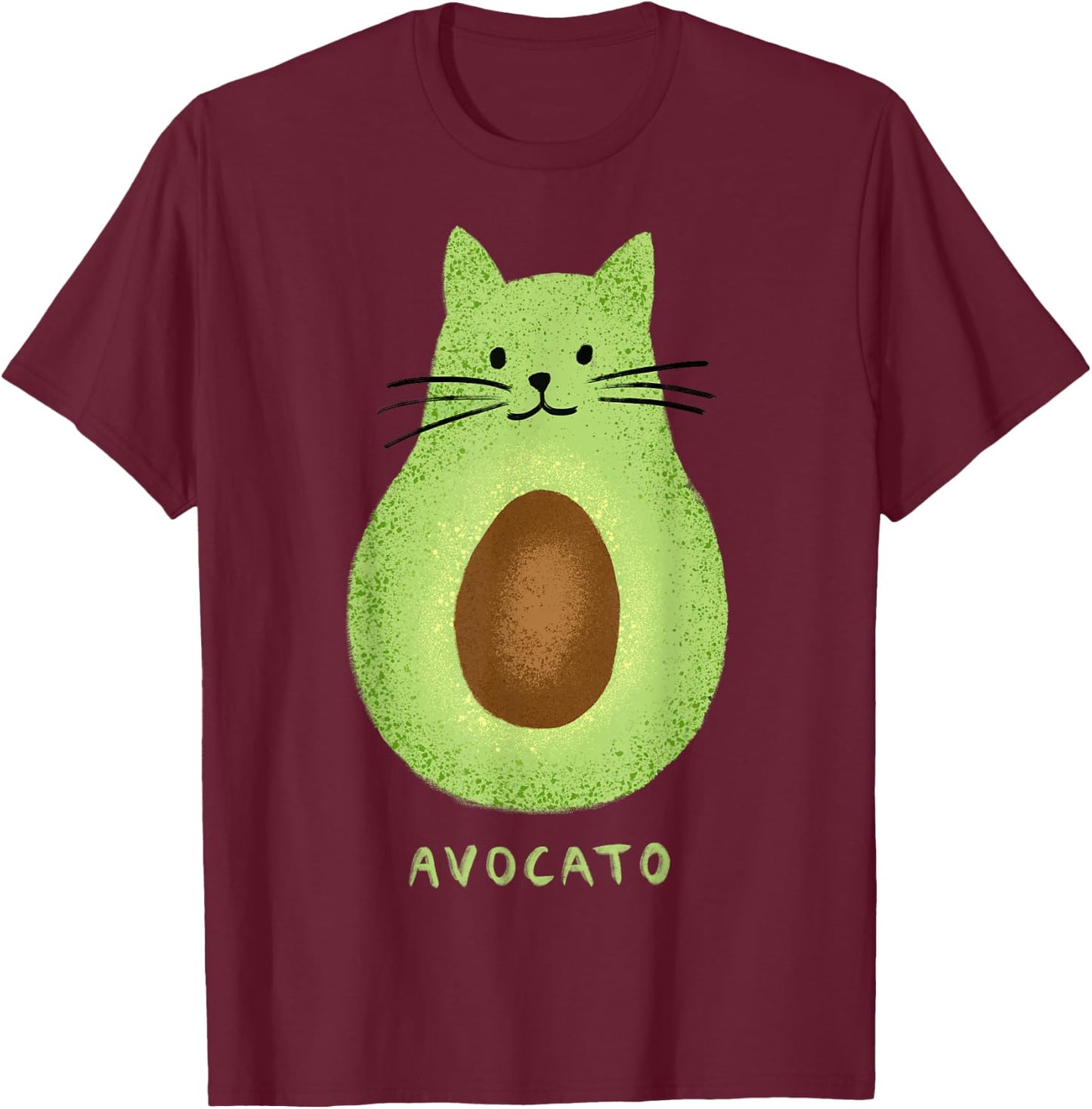 Avocato Funny Cute Cat Avocado Vegan and Cat Owner Kitten T-Shirt - T-Shirt | Maroon