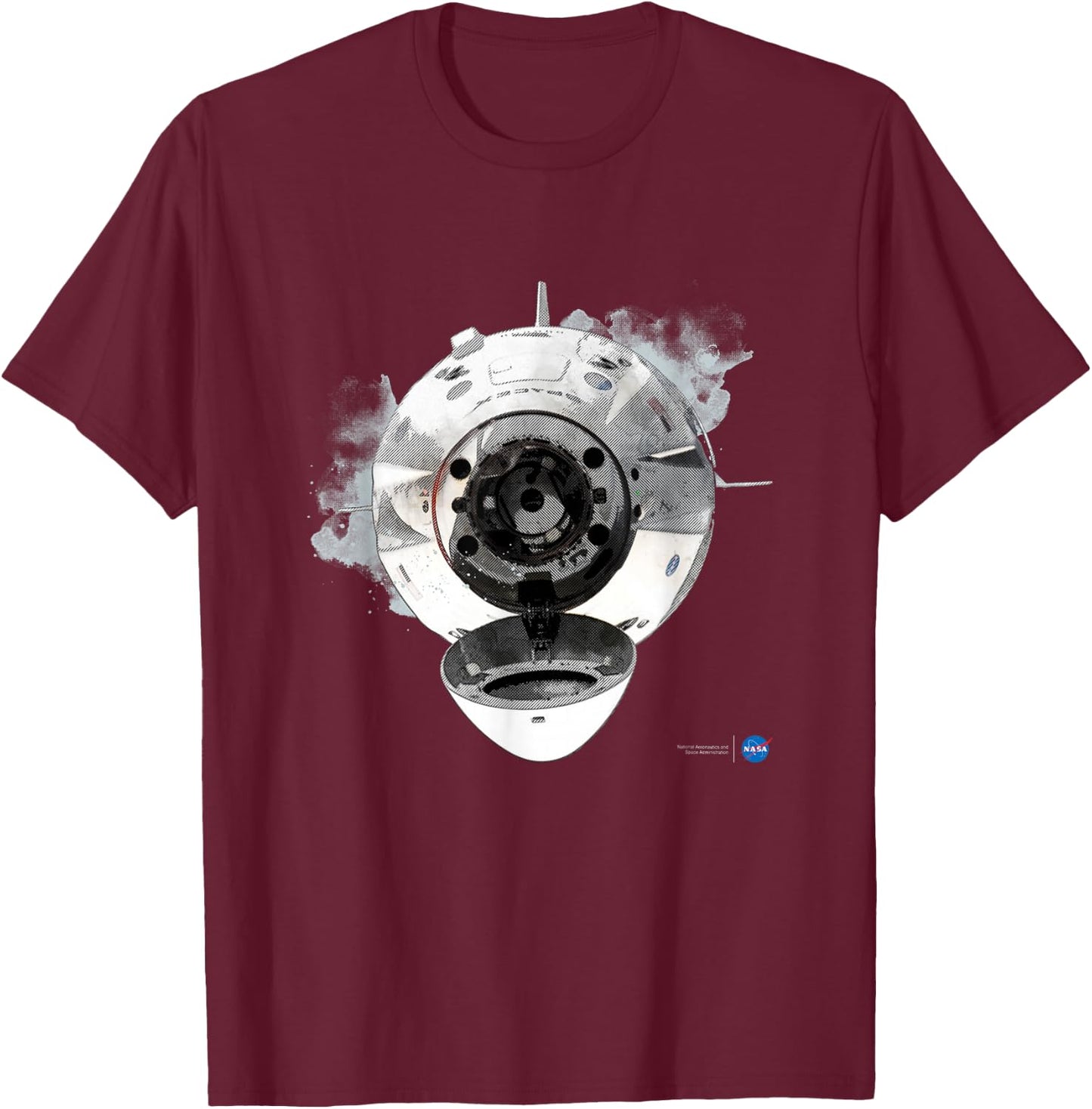 NASA SpaceX Dragon Capsule Docking T-Shirt - T-Shirt | Maroon
