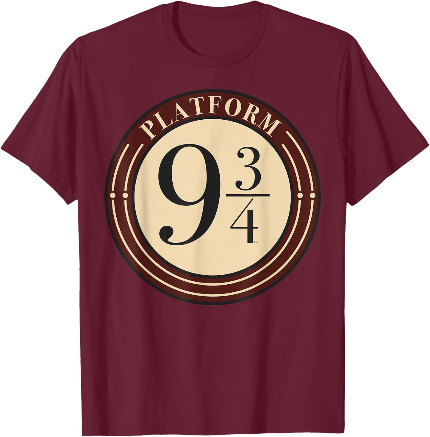 Harry Potter Platform 9 &3/4 Simple Logo T-Shirt - T-Shirt | Maroon