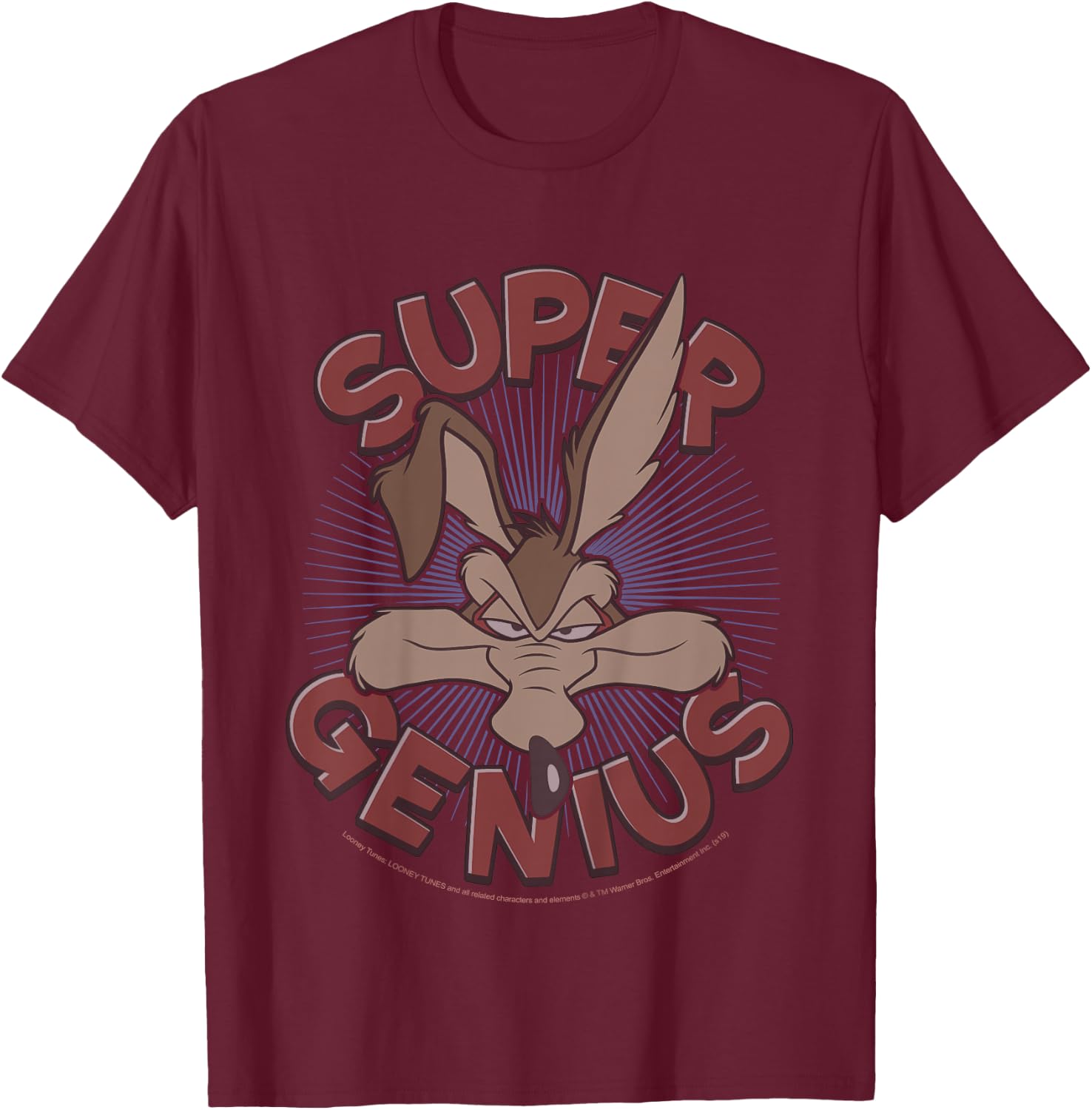 Kids Looney Tunes Wile E. Coyote Super Genius T-Shirt - T-Shirt | Maroon