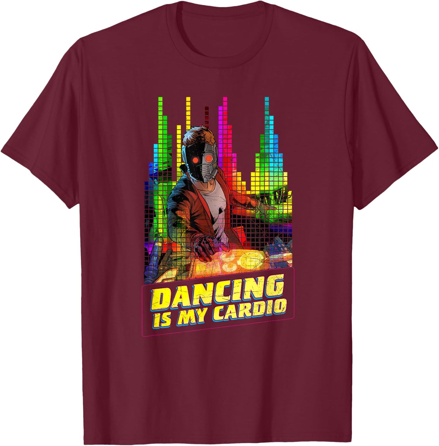 Marvel Star-Lord Peter Quill Dancing is My Cardio T-Shirt - T-Shirt | Maroon