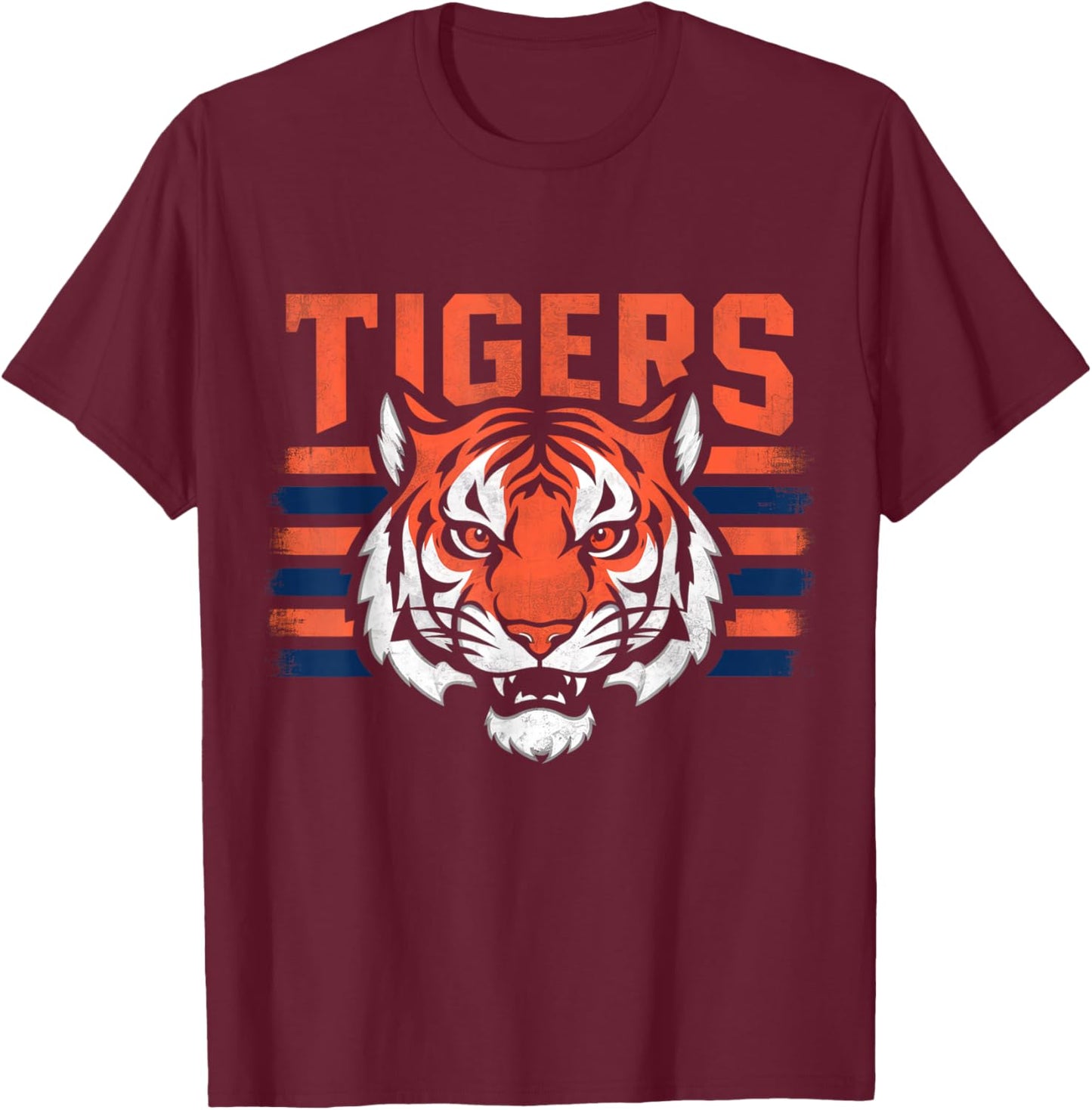 Vintage Tigers Throwback Retro T-Shirt - T-Shirt | Maroon