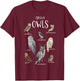 Types of Owls Shirt Educational Cute Owl Lover T-Shirt - T-Shirt | Maroon