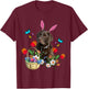 Chocolate Labrador Bunny Dog With Easter Eggs Basket Spring Women Girls Kids T-Shirt - T-Shirt | Maroon