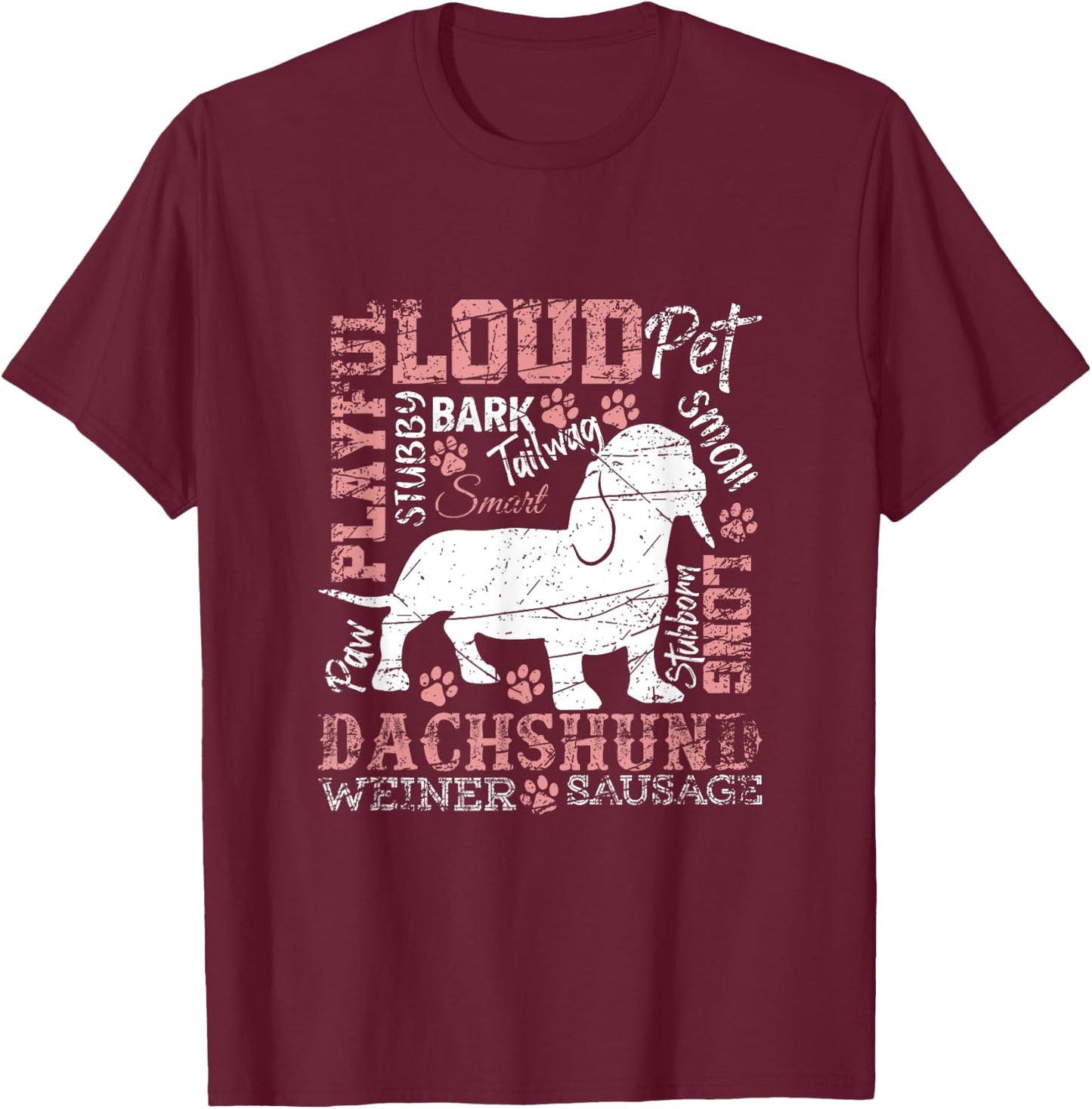 Animal & Gifts Dachshund T-Shirt - T-Shirt | Maroon
