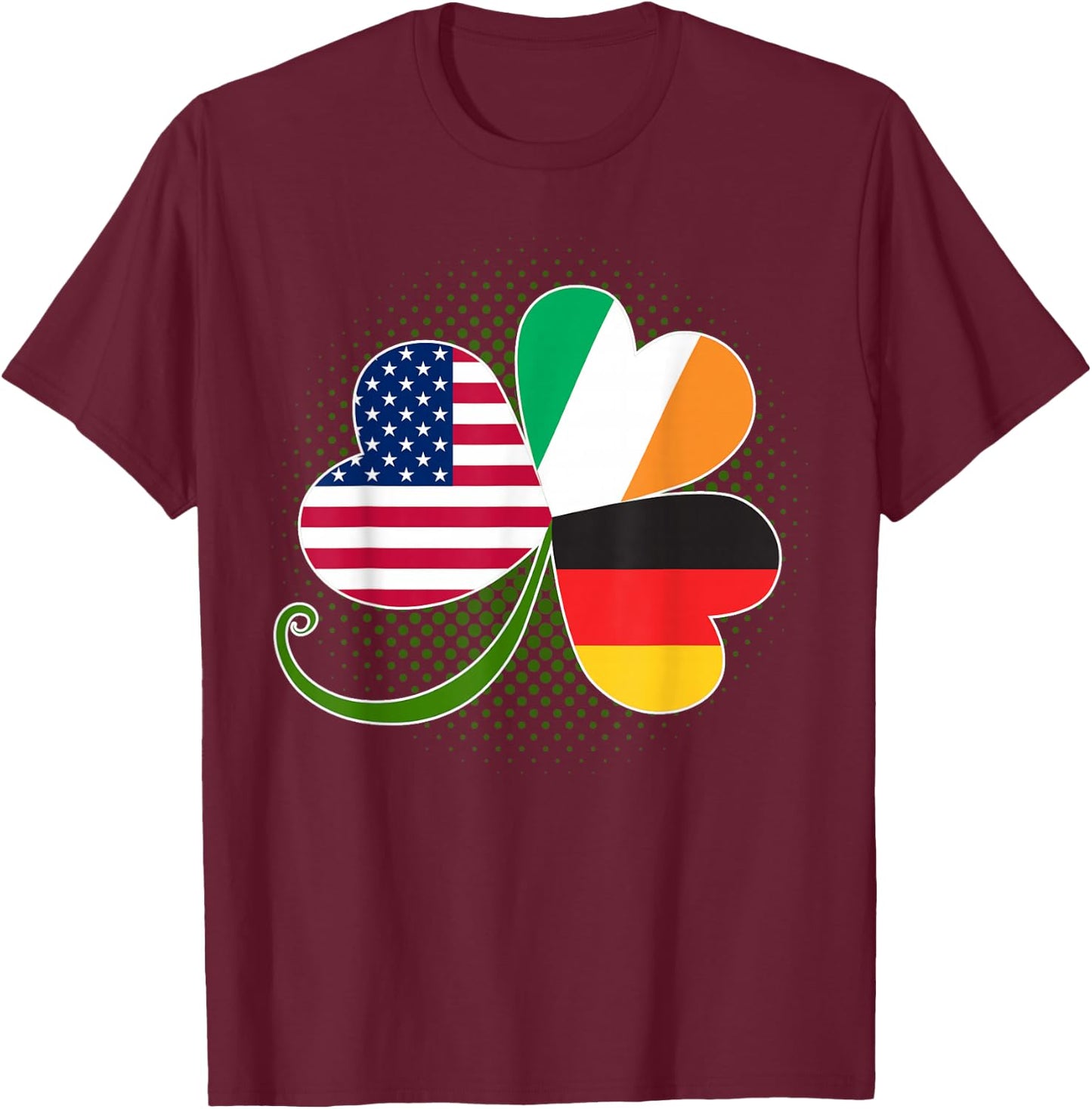 American German and Irish Roots DNA T-Shirt - T-Shirt | Maroon