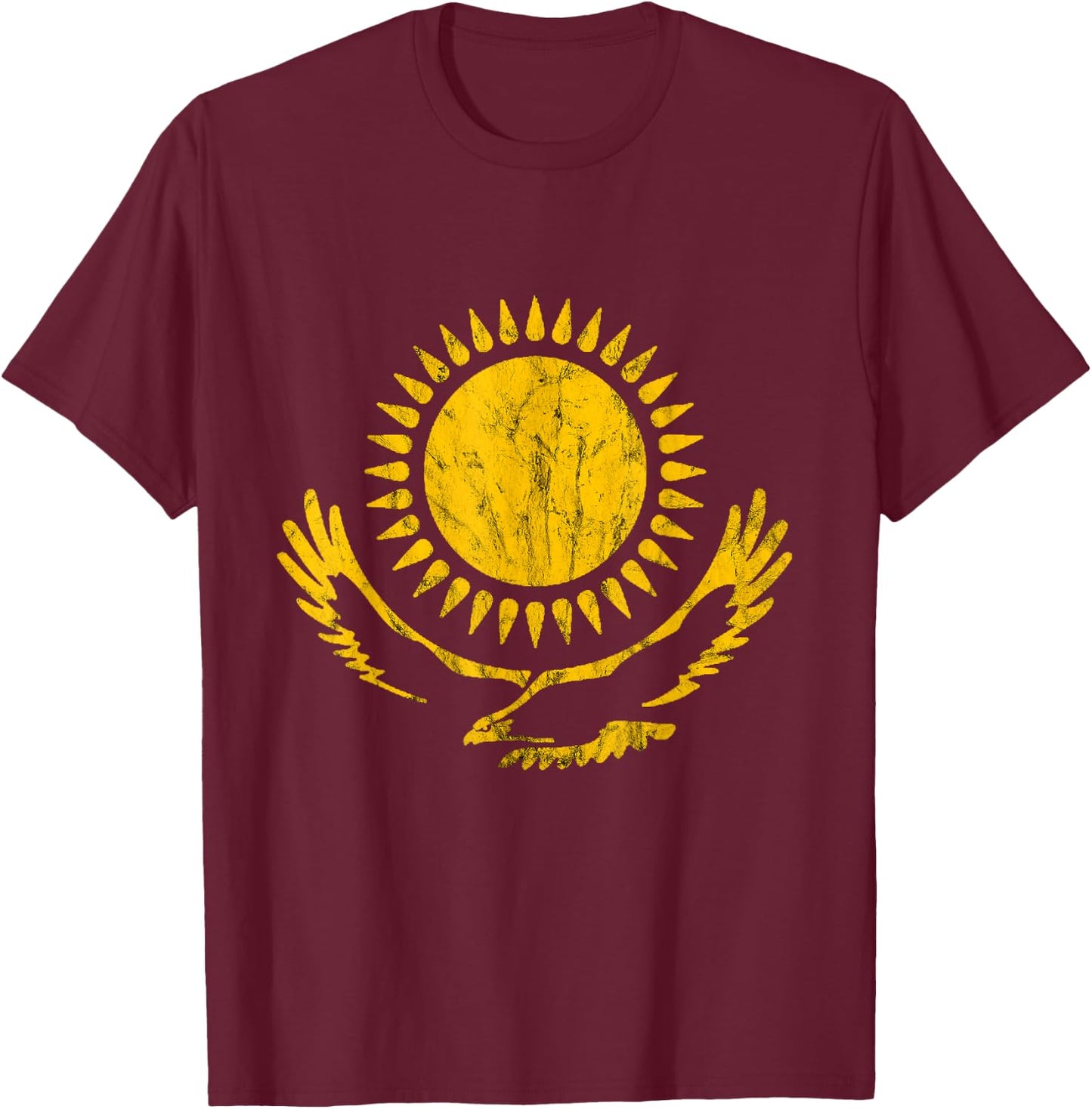 Kazakh Eagle Kazakhstan Flag Kazakh Roots Pride T-Shirt - T-Shirt | Maroon
