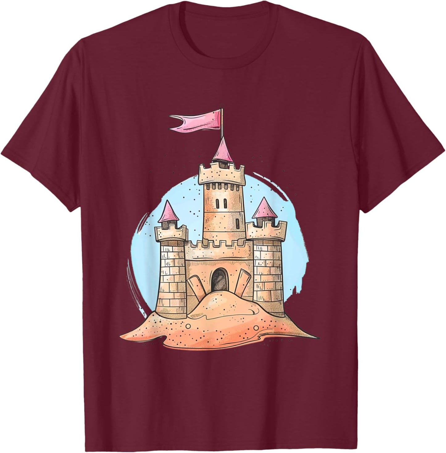 Sandcastle Dreams Beach Fun Kids Design T-Shirt - T-Shirt | Maroon