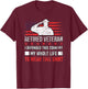 Retired Veteran USA Soldier Defend America Military Patriot T-Shirt - T-Shirt | Maroon