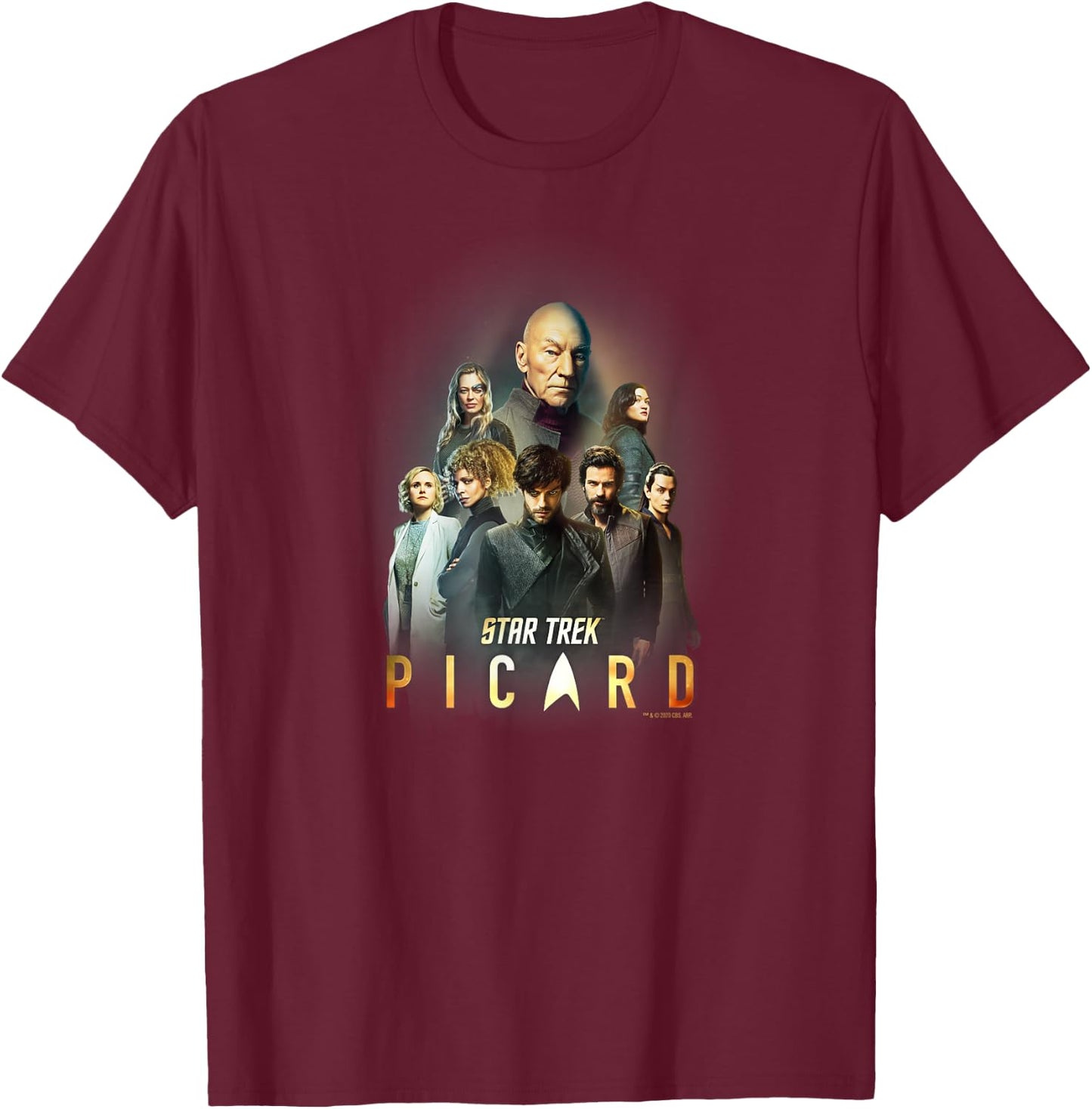 Star Trek: Picard Cast Collage Logo T-Shirt - T-Shirt | Maroon