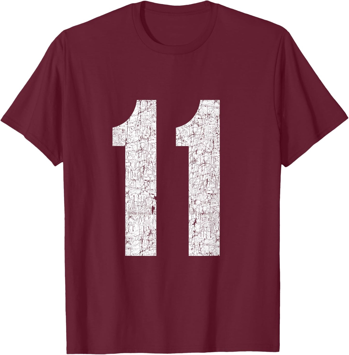 #11 Jersey Uniform Varsity Sports Number, 11th Birthday T-Shirt - T-Shirt | Maroon