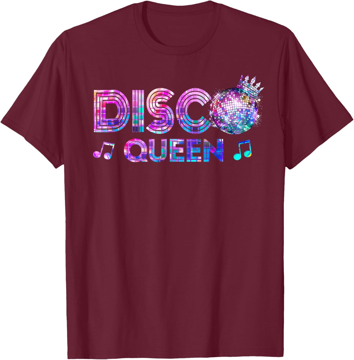 Disco Queen 70's Themed Vintage Seventies Costume Women Girl T-Shirt - T-Shirt | Maroon