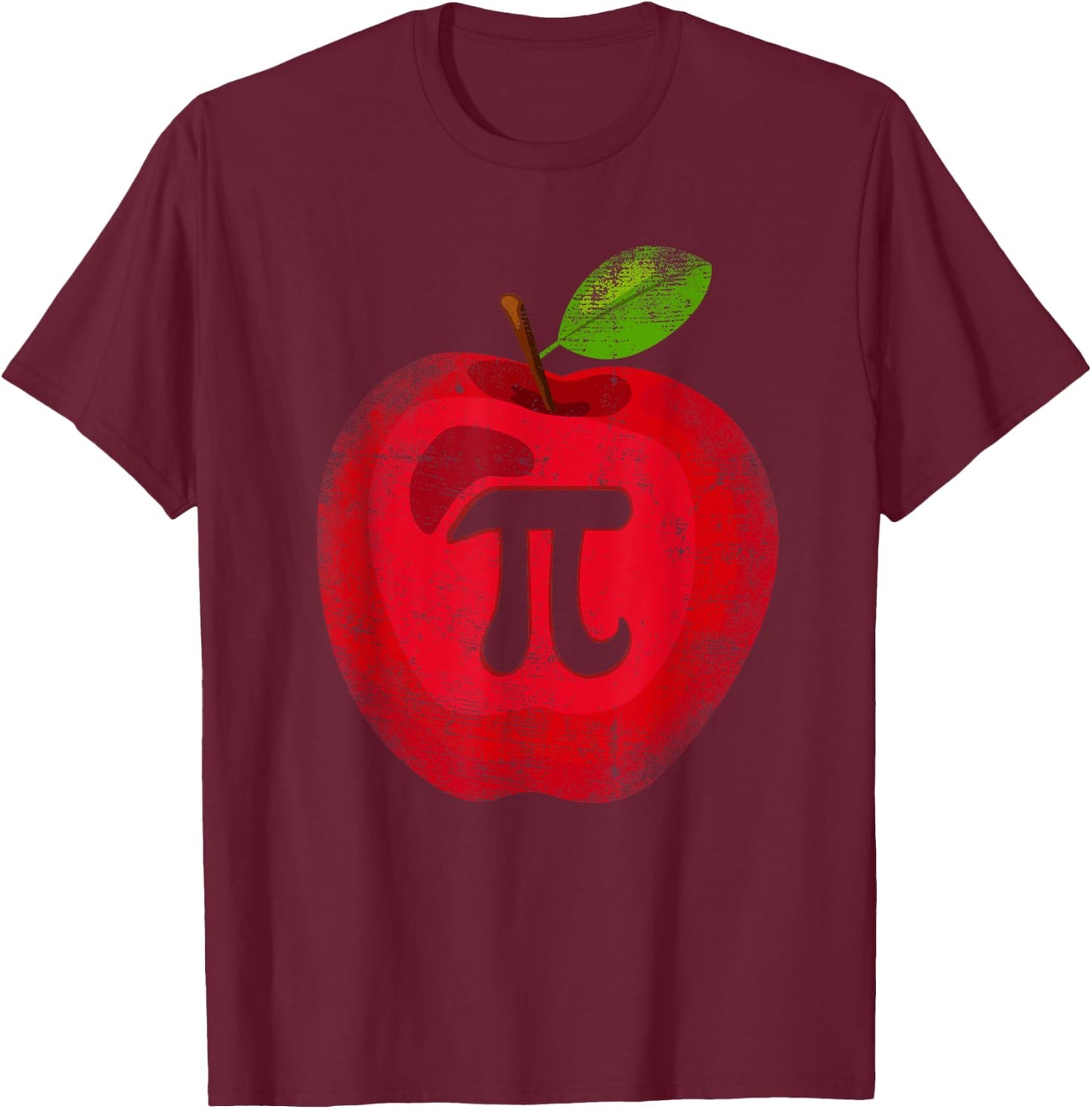 Apple Pi Day Math Lover Teacher Student 3.14 Apple Pie Pun T-Shirt - T-Shirt | Maroon