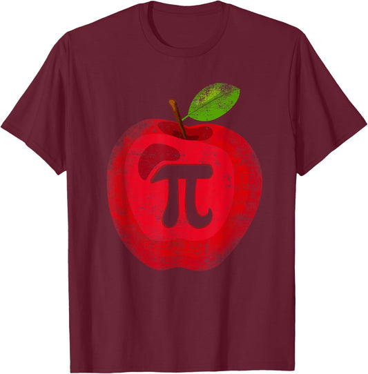 Apple Pi Day Math Lover Teacher Student 3.14 Apple Pie Pun T-Shirt - T-Shirt | Maroon