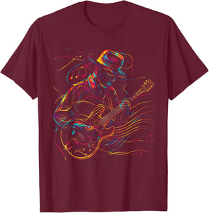 Guitar Player Jazz Blues Music Blues Musician Guitarist T-Shirt - T-Shirt | Maroon