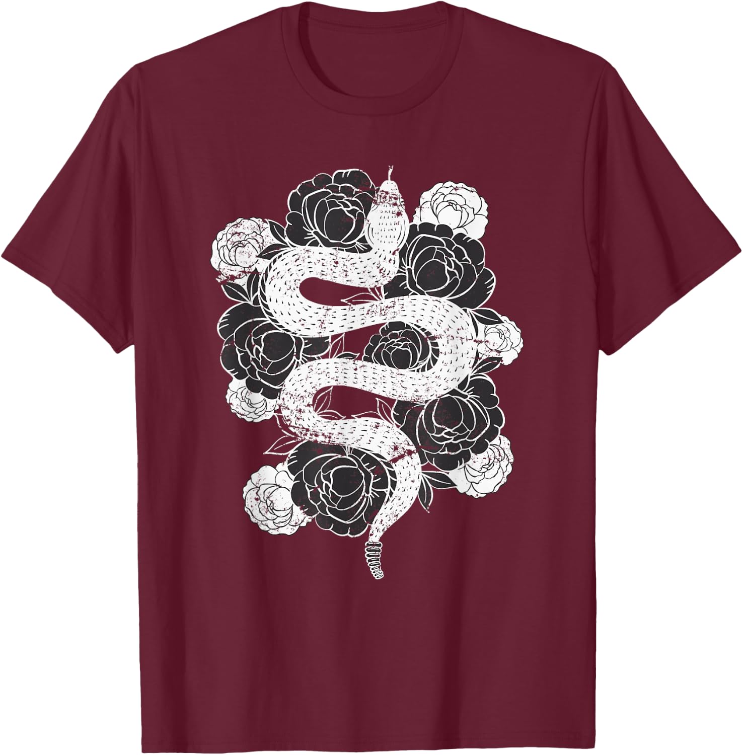 Rose Snake T-Shirt - T-Shirt | Maroon