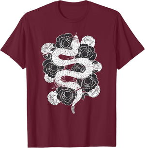 Rose Snake T-Shirt - T-Shirt | Maroon