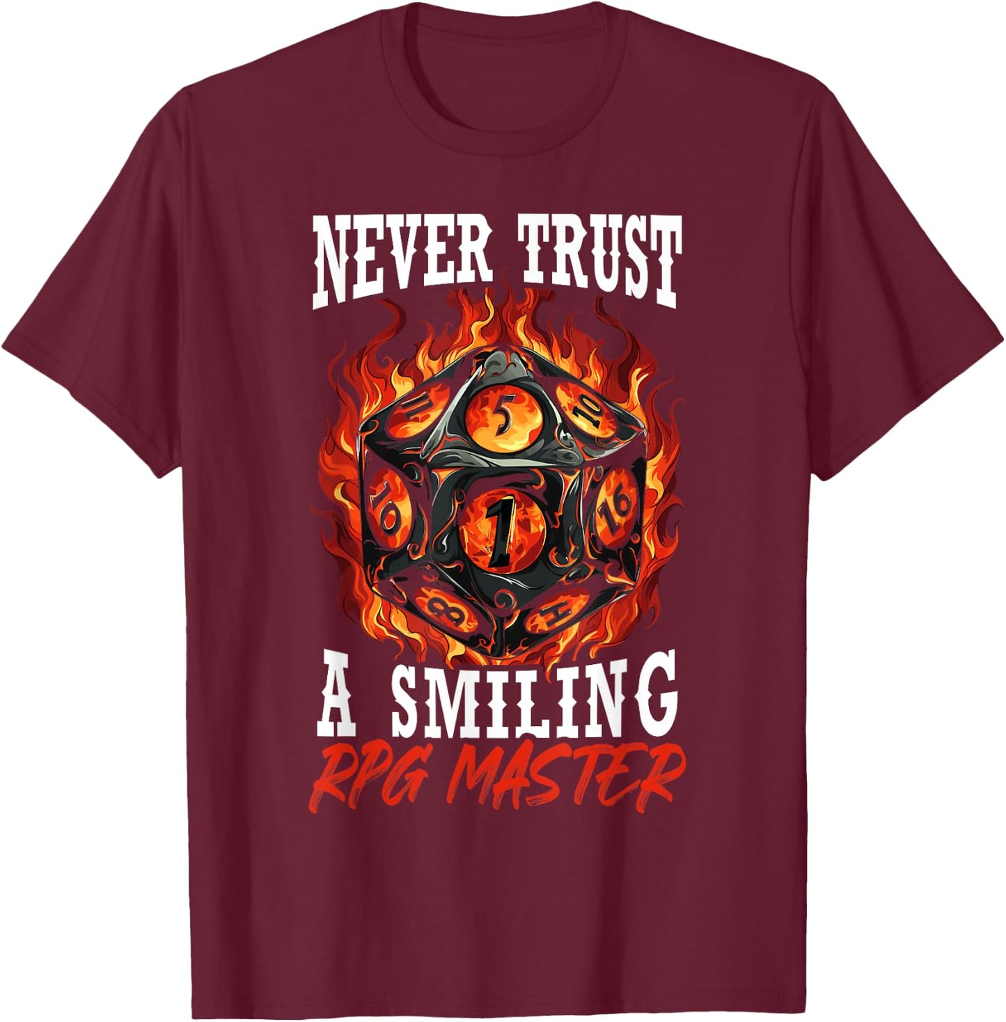 RPG Master D20 Gaming Tabletop Games Funny RPG Gamer T-Shirt - T-Shirt | Maroon