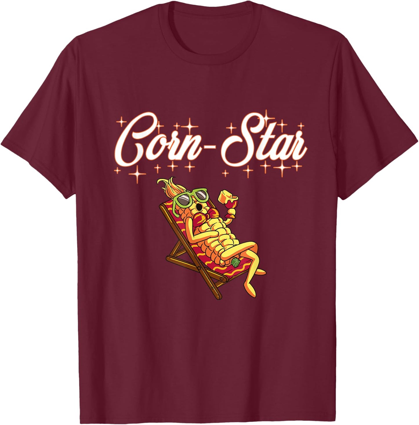 Corn Star Funny Maize Farmer Pornstar T-Shirt - T-Shirt | Maroon