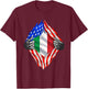 Italian American Flag T Shirt America Italy Roots Italian T-Shirt - T-Shirt | Maroon