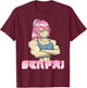 Senpai Muscle Muscular Girl Gym Workout Manga Japanese Anime T-Shirt - T-Shirt | Maroon