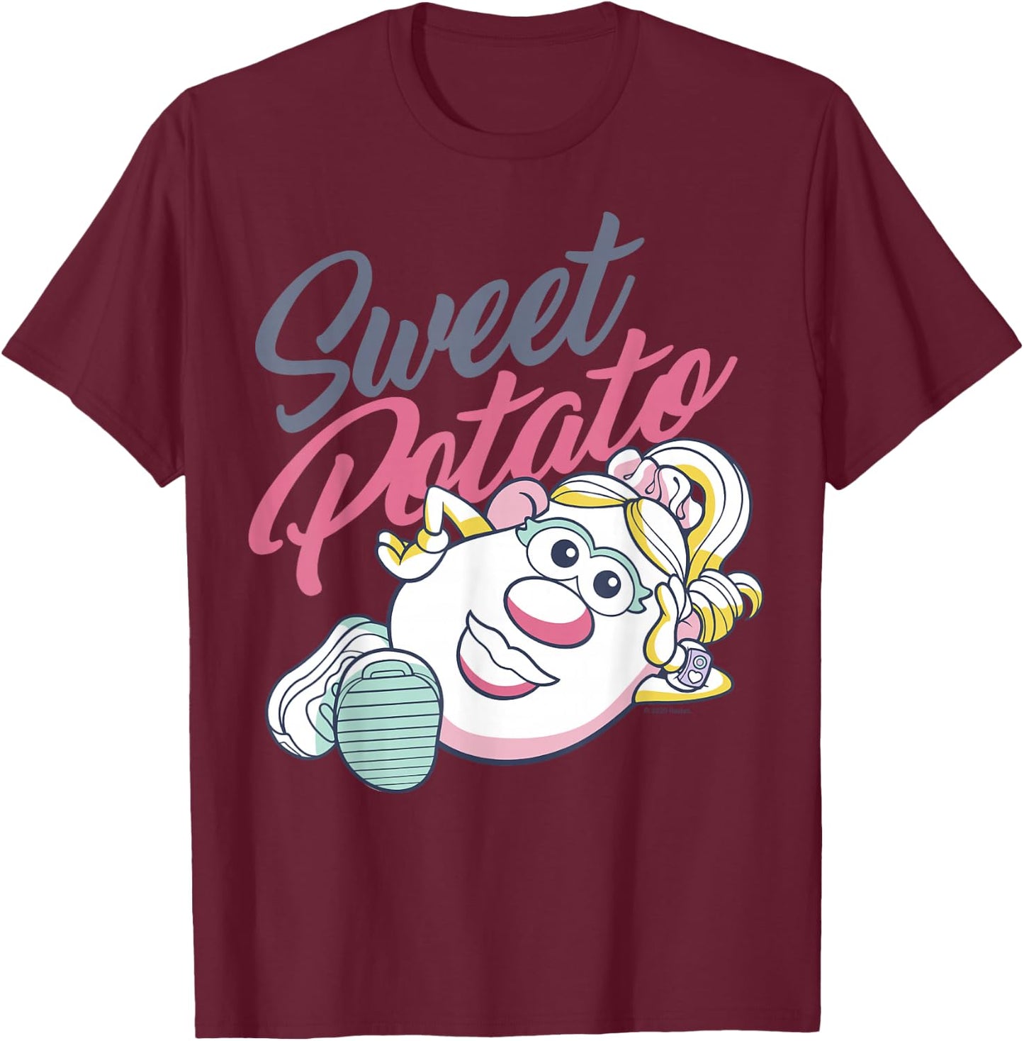 Mr. Potato Head Valentine's Day Mrs. Sweet Potato Retro T-Shirt - T-Shirt | Maroon