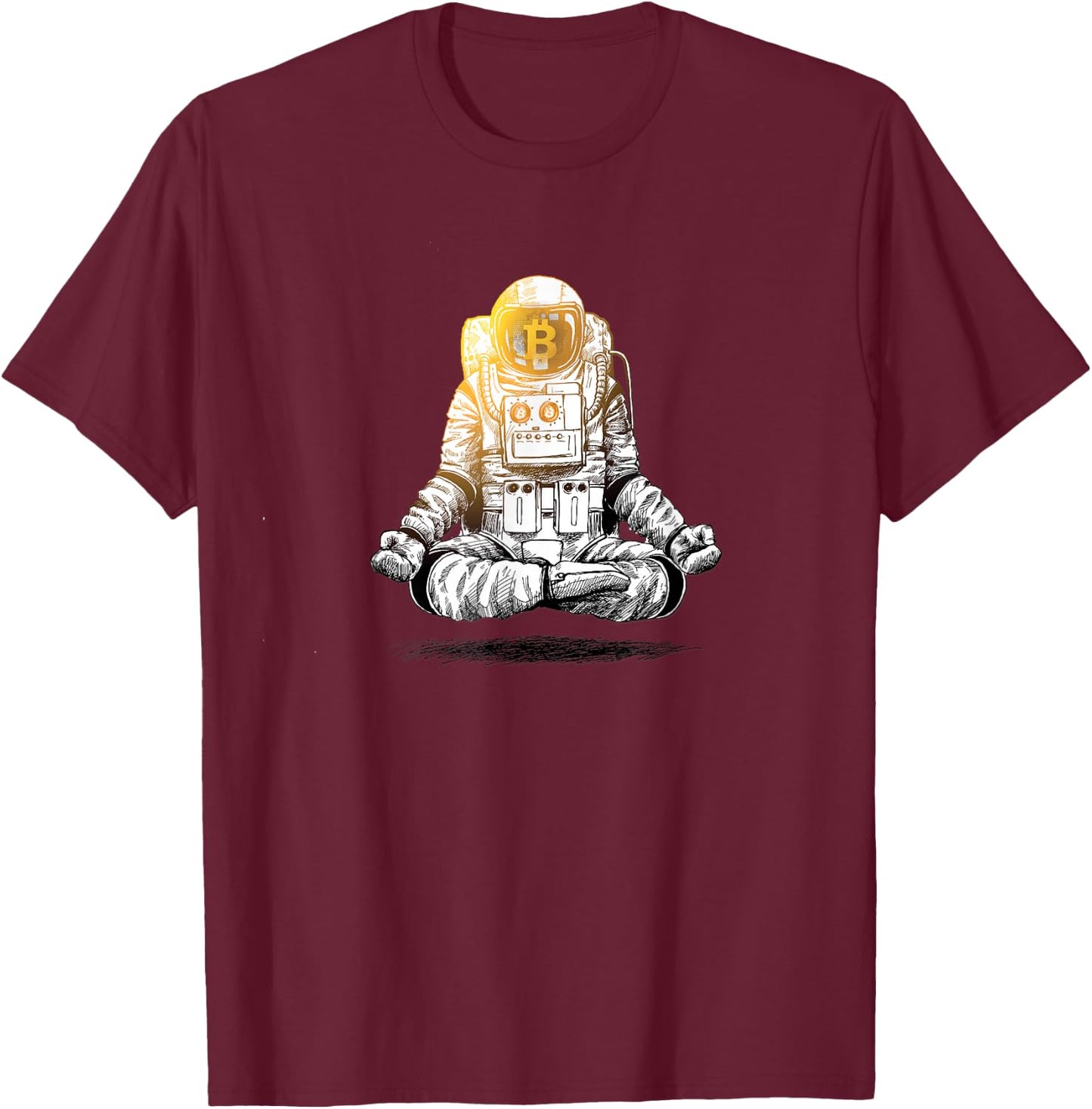 Bitcoin To The Moon - Crypto Chill Astronaut T-Shirt - T-Shirt | Maroon