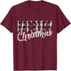 Merry Christmas Gift Funny Woman Xmas White Buffalo Plaid T-Shirt - T-Shirt | Maroon