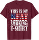 Retro BBQ Smoker Vintage US Flag This Is My Meat Smoking T-Shirt - T-Shirt | Maroon