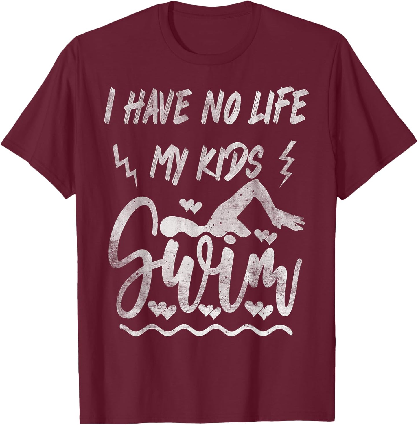 Funny Swim Mom Swim Dad Cool Swimming Swimmers Vintage T-Shirt - T-Shirt | Maroon