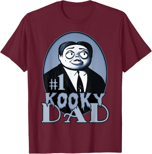 The Addams Family Father's Day Gomez Number One Kooky Dad T-Shirt - T-Shirt | Maroon