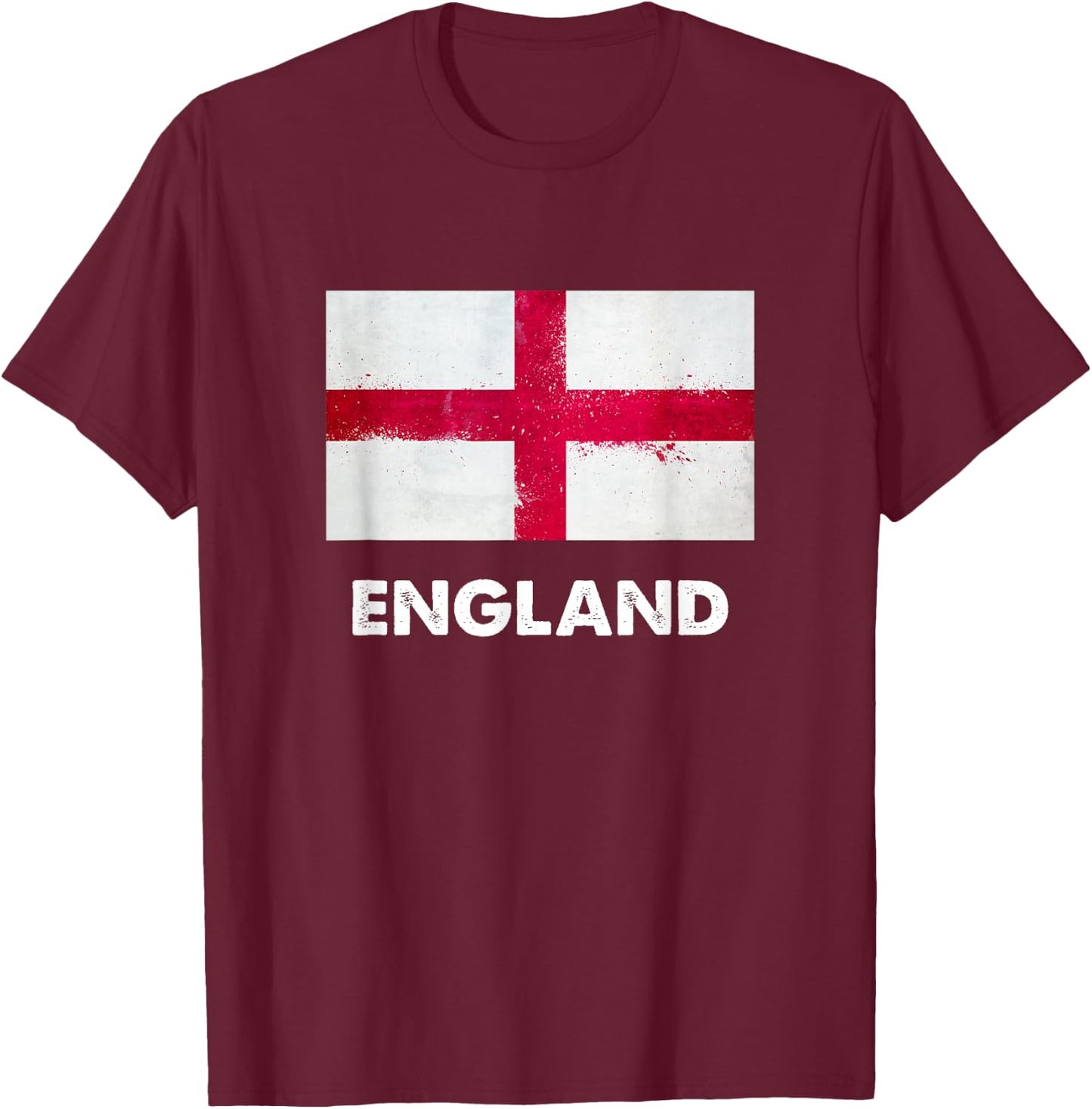 England Flag Jersey | English T-Shirt - T-Shirt | Maroon