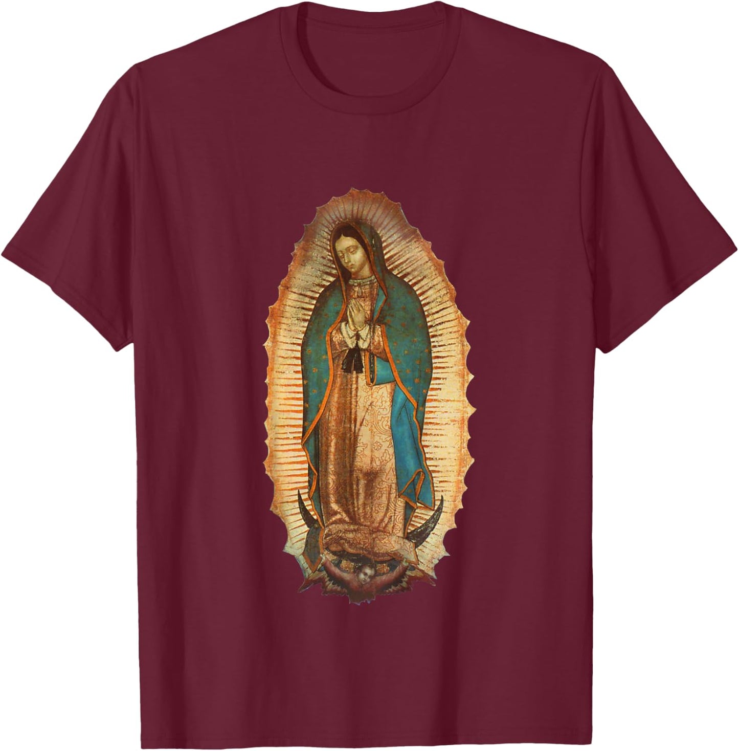 Our Lady Virgen De Guadalupe Maria Mary T-Shirt - T-Shirt | Maroon