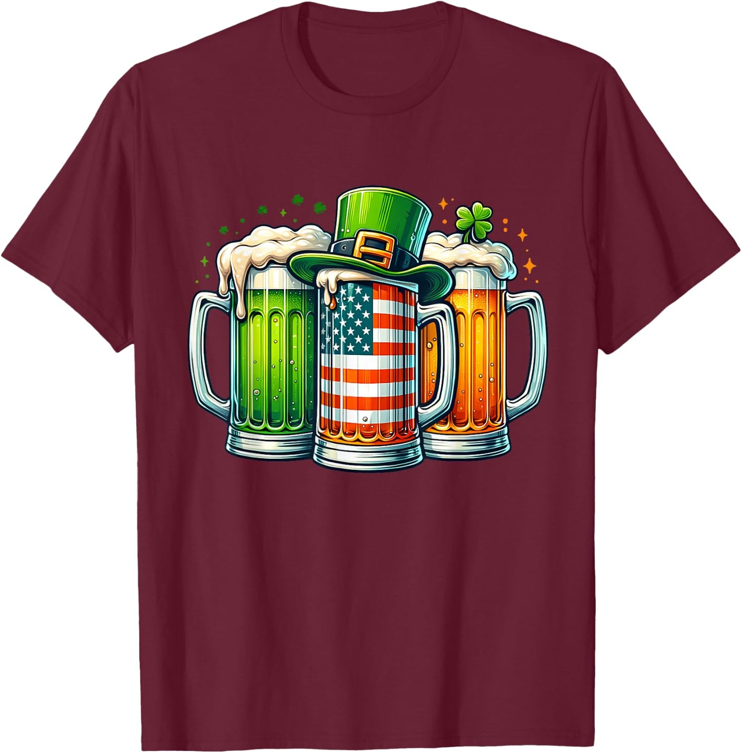 Irish Beer Ireland St Patricks Day Drinking Party Men Women T-Shirt - T-Shirt | Maroon