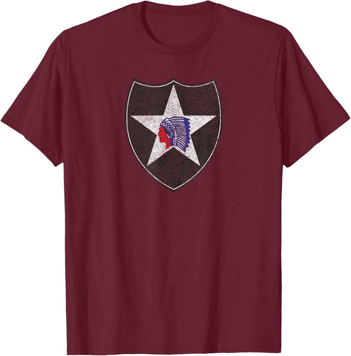 2ND Infantry Division Second Army T-Shirt - T-Shirt | Maroon