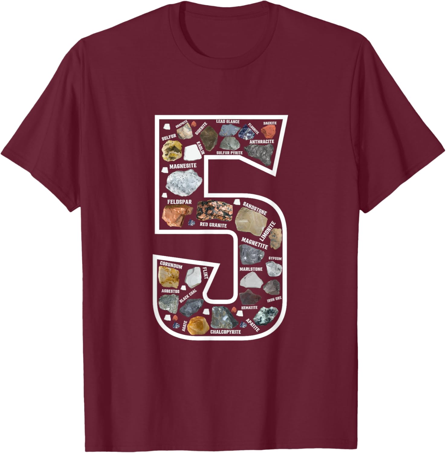 Geology 5 Years Old Rock Collecting 5th Geologist Birthday T-Shirt - T-Shirt | Maroon