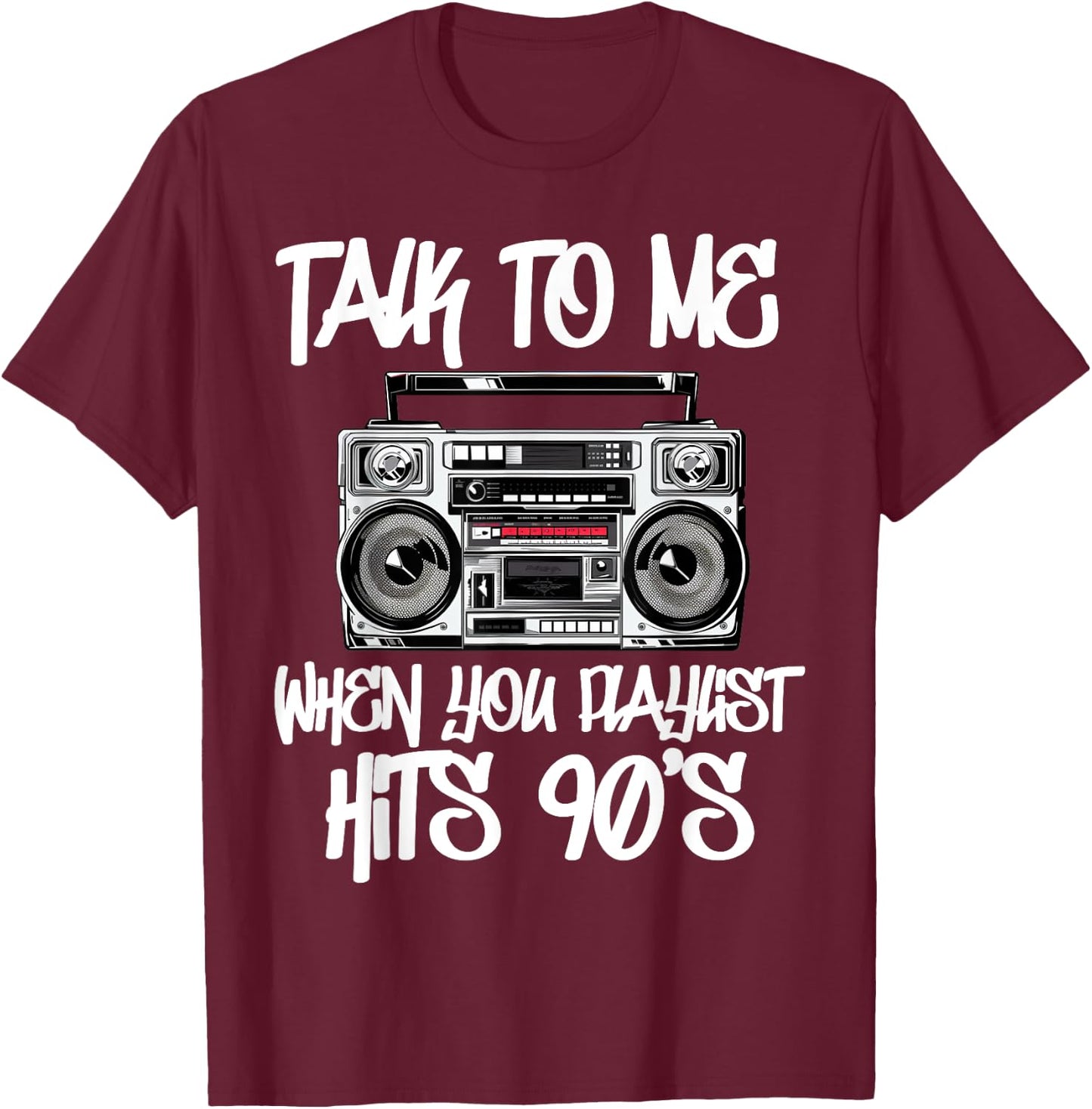 Hip Hop Men Women Old School 90s Rap Music 50th Year T-Shirt - T-Shirt | Maroon